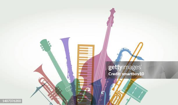 musical instruments - jazz - orchestra icon stock illustrations