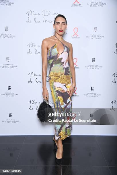 Raya Martigny attends the "Diner De La Mode" to benefit Sidaction at Pavillon Cambon Capucines on July 07, 2022 in Paris, France.