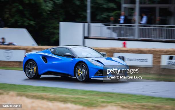 The Lotus Emira seen at Goodwood Festival of Speed 2022 on June 23rd in Chichester, England. The annual automotive event is hosted by Lord March at...