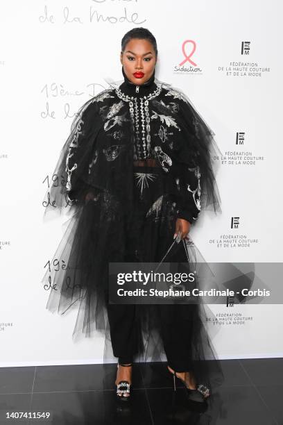 Precious Lee attends the "Diner De La Mode" to benefit Sidaction at Pavillon Cambon Capucines on July 07, 2022 in Paris, France.