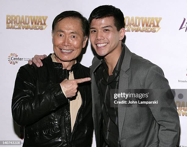 George Takei and Telly Leung attend Broadway Backwards 7 at the Al Hirschfeld Theatre on March 5, 2012 in New York City.
