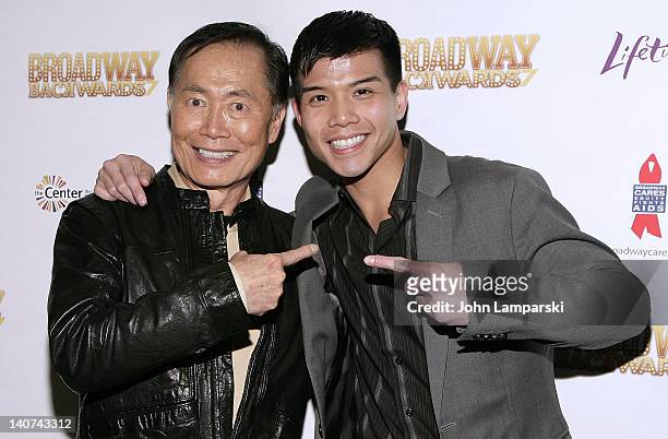 George Takei and Telly Leung attend Broadway Backwards 7 at the Al Hirschfeld Theatre on March 5, 2012 in New York City.