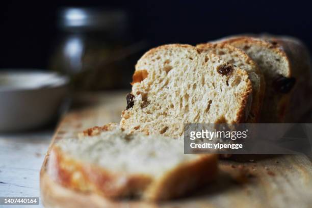 homemade raisin loaf - whole wheat stock pictures, royalty-free photos & images