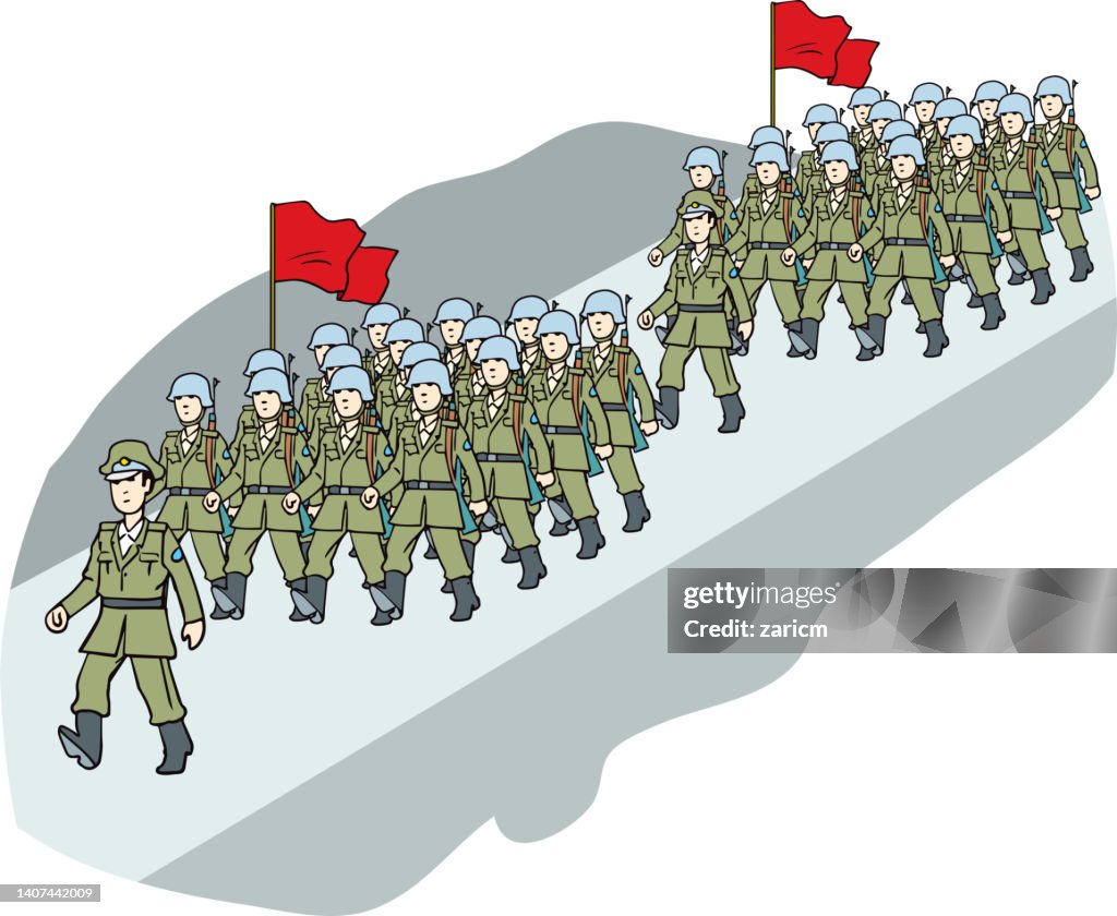 Troops Vector Troop Of Soldiers Formation Vector Illustration High-Res Vector Graphic ...