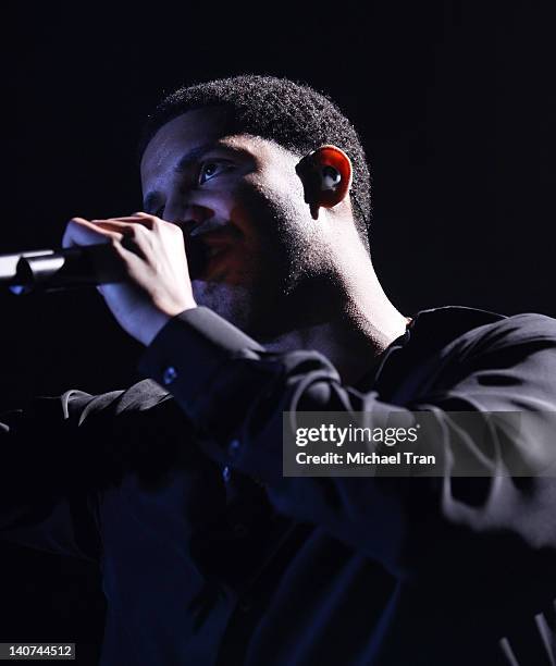 Drake performs onstage during "The Club Paradise Tour" held at Galen Center - USC on March 5, 2012 in Los Angeles, California.