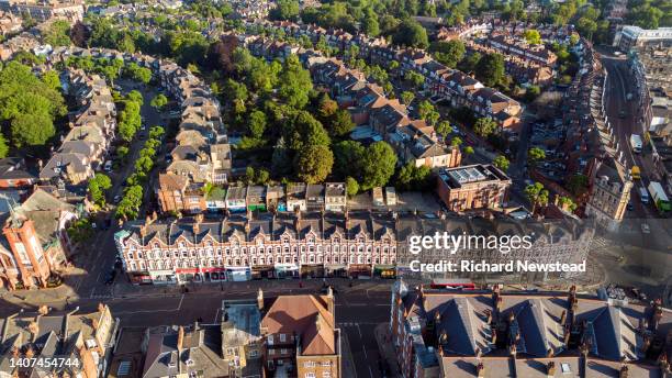 muswell hill broadway - uk high street shops stock pictures, royalty-free photos & images