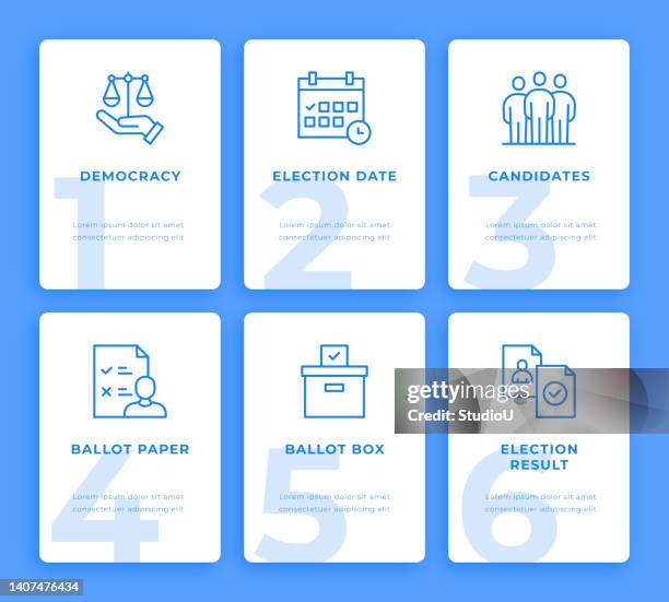 elections infographic concept - onboarding infographic stock illustrations