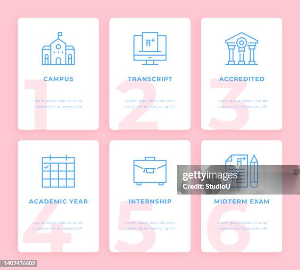 higher education infographic concept - masters degree icon stock illustrations