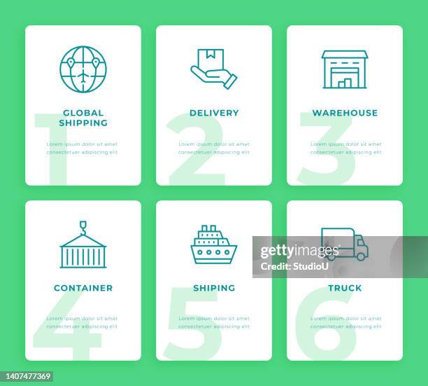 order and shipping infographic concept - loading dock stock illustrations
