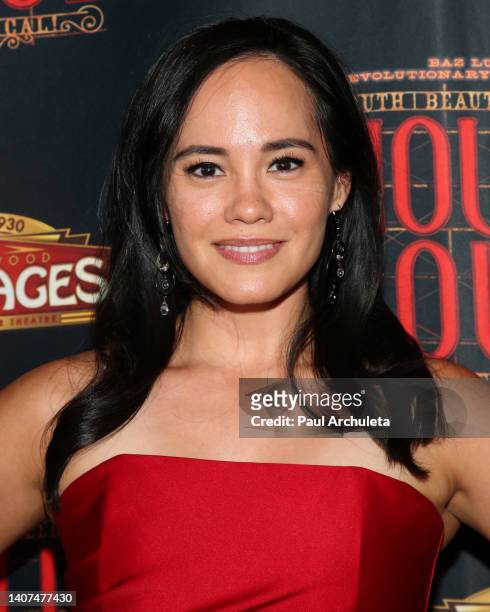 Actress Lana McKissack attends the opening night red carpet for "Moulin Rouge! The Musical" at Hollywood Pantages Theatre on July 07, 2022 in...