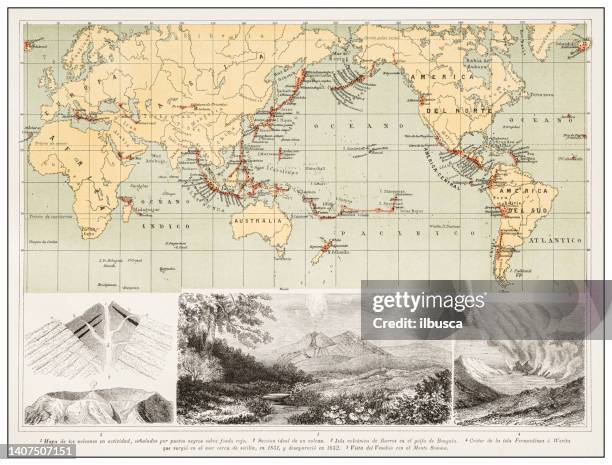 antike gravursammlung, geologie - geologie stock-grafiken, -clipart, -cartoons und -symbole