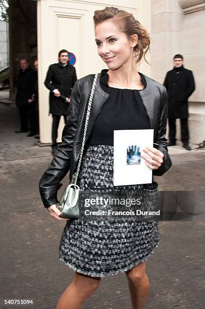 Melissa Theuriau arrives at the Chanel Ready-To-Wear Fall/Winter 2012 show as part of Paris Fashion Week at Grand Palais on March 6, 2012 in Paris,...