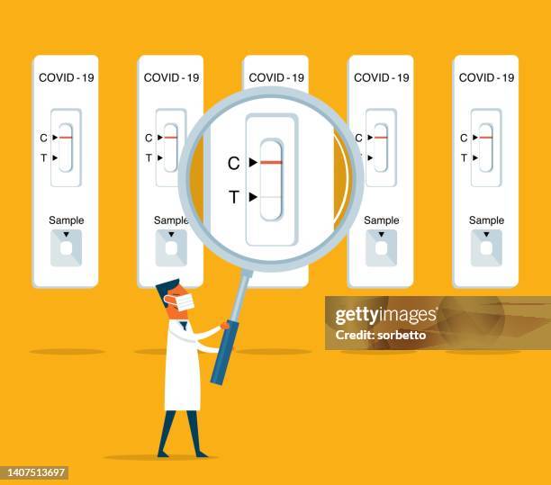 covid-19 medical test - antibody testing stock illustrations