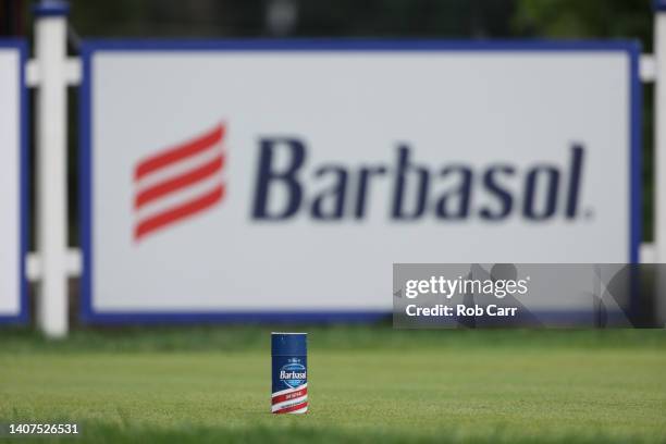 General view of the tee marker on the fifth hole during the second round of the Barbasol Championship at Keene Trace Golf Club on July 08, 2022 in...