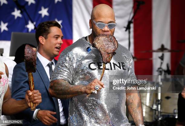 Flo Rida performs on "FOX & Friends" All American Summer Concert Series at FOX Studios on July 08, 2022 in New York City.