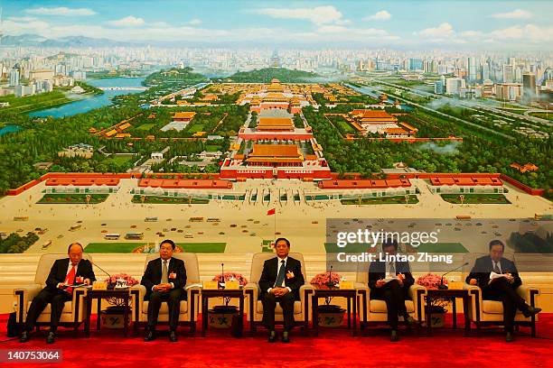 Secretary Liu Qi attends a meeting in the Great Hall of the People on March 6, 2012 in Beijing, China. Known as 'liang hui,' or 'two organizations',...