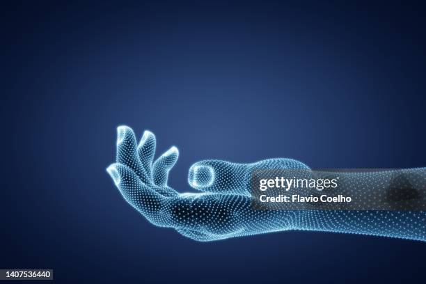 a helping hand - digital version - robot and human hand stock pictures, royalty-free photos & images