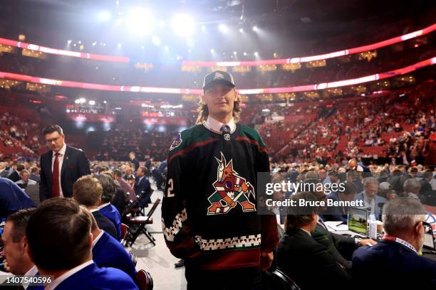 Miko Matikka is selected by the Arizona Coyotes during Round Three of the 2022 Upper Deck NHL Draft at Bell Centre on July 08, 2022 in Montreal,...
