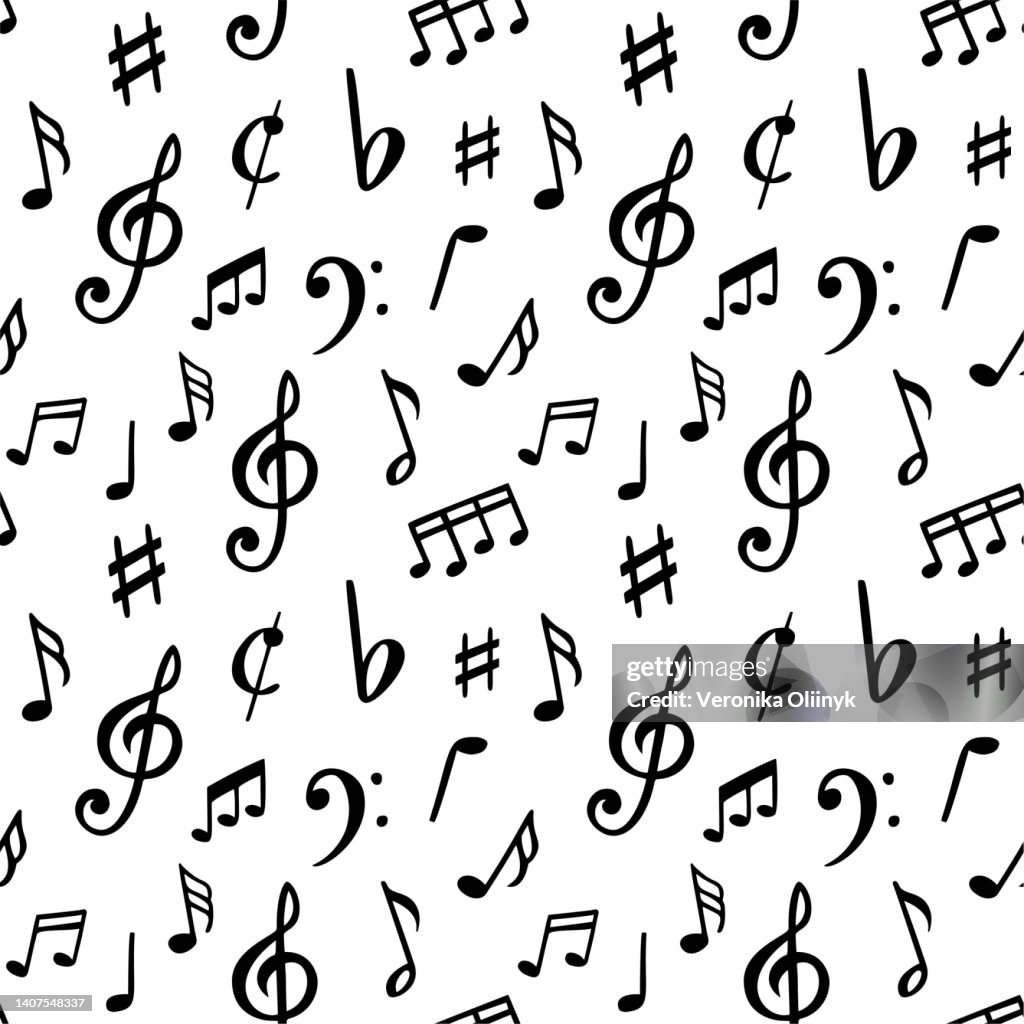 Pattern Note Symbol Music Notes Pattern Seamless Song Notation Sheet Symbols Abstract ...