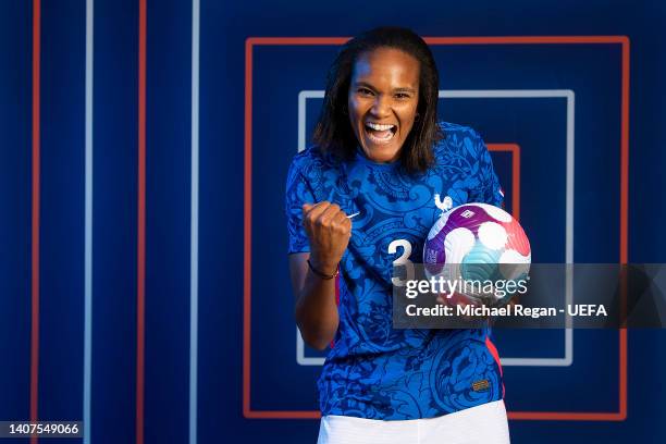 Wendie Renard of France poses for a portrait during the official UEFA Women's Euro England 2022 portrait session on July 06, 2022 in Ashby de la...