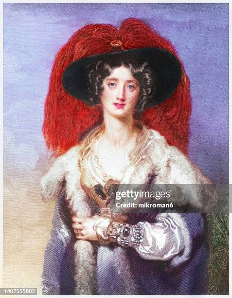 portrait of julia floyd (1795-1859) wife of british statesman sir robert peel by sir thomas lawrence - paintings fotografías e imágenes de stock