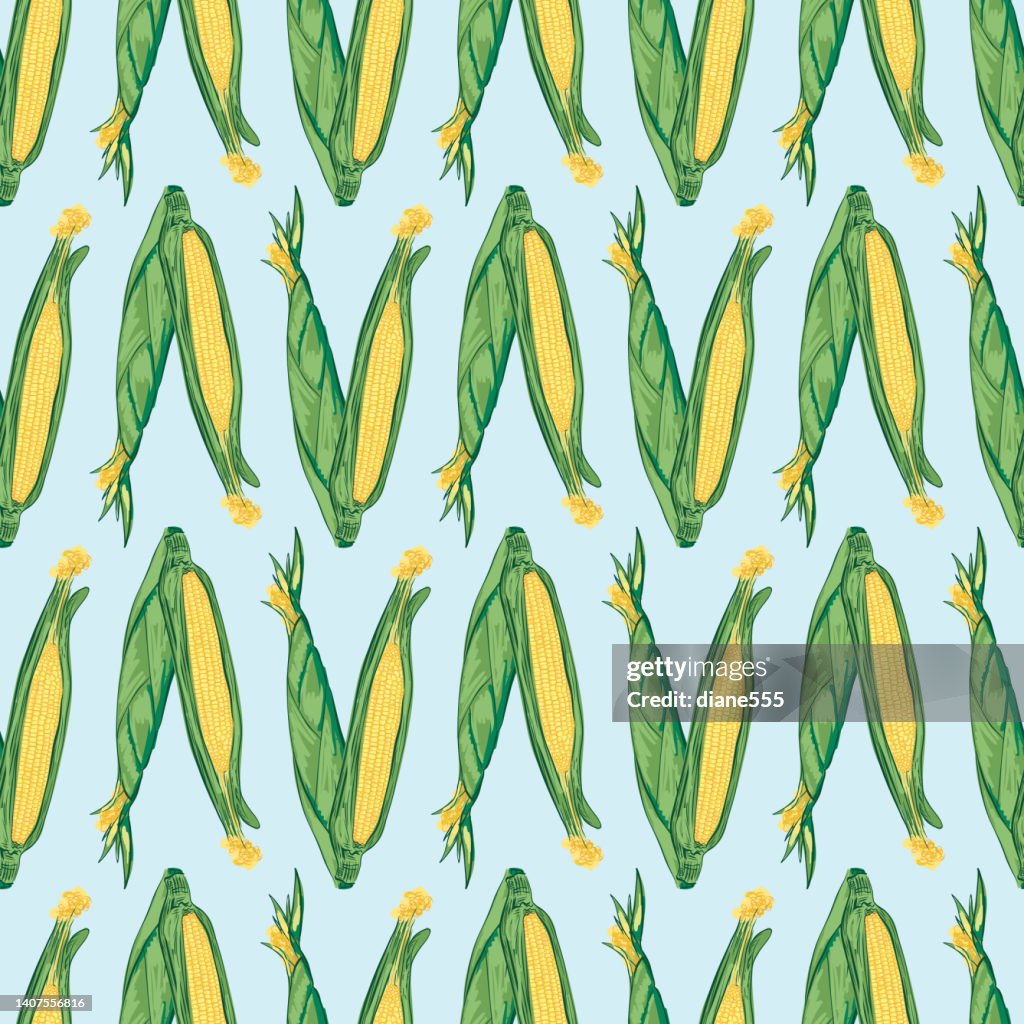 Corn Image Pattern Corn Cob Seamless Repeating Pattern High-Res Vector Graphic - Getty Images