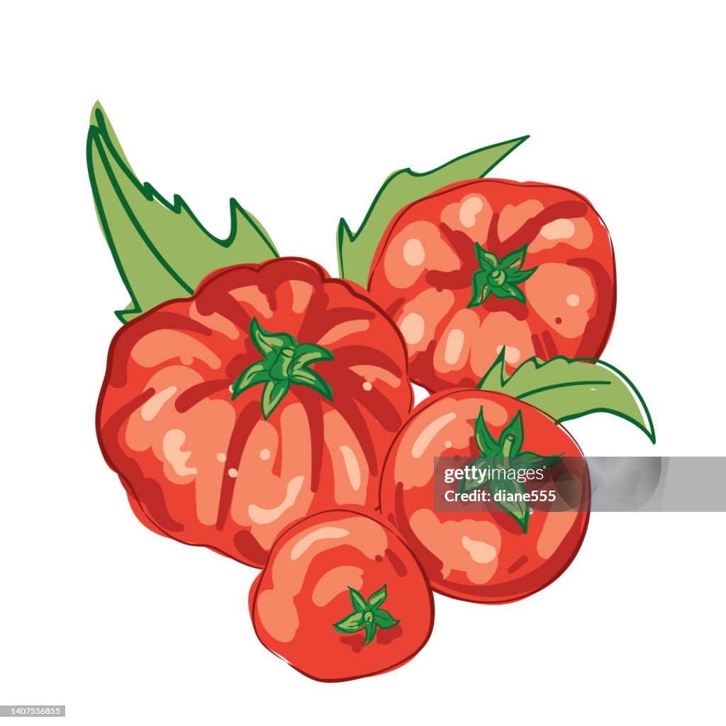 Red Heirloom Tomatoes On A Transparent Background