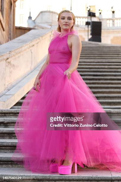 Florence Pugh attends the Valentino Haute Couture Fall/Winter 22/23 fashion show on July 08, 2022 in Rome, Italy.