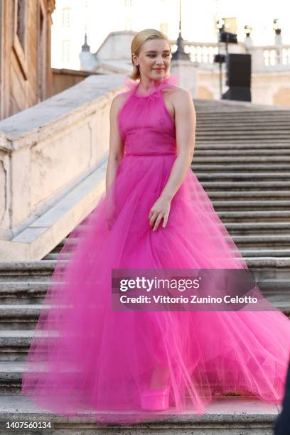 Florence Pugh attends the Valentino Haute Couture Fall/Winter 22/23 fashion show on July 08, 2022 in Rome, Italy.