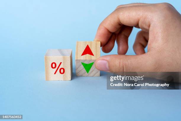 interest rate percentage rise and fall - percentage sign stock pictures, royalty-free photos & images