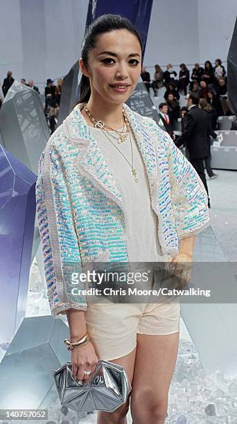 Yao Chen at the Chanel Autumn Winter 2012 fashion show during Paris Fashion Week on March 6, 2012 in Paris, France.