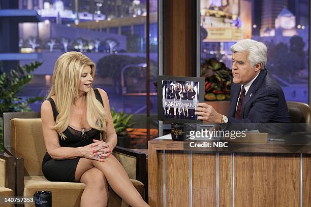 Episode 4047 -- Pictured: Actress Kirstie Alley during an interview with host Jay Leno on May 20, 2011 -- Photo by: Paul Drinkwater/NBC/NBCU Photo...