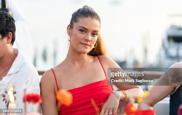 Nina Agdal attends Hamptons Magazine dinner for Nina Agdal at Si Si Restaurant on July 07, 2022 in East Hampton, New York.