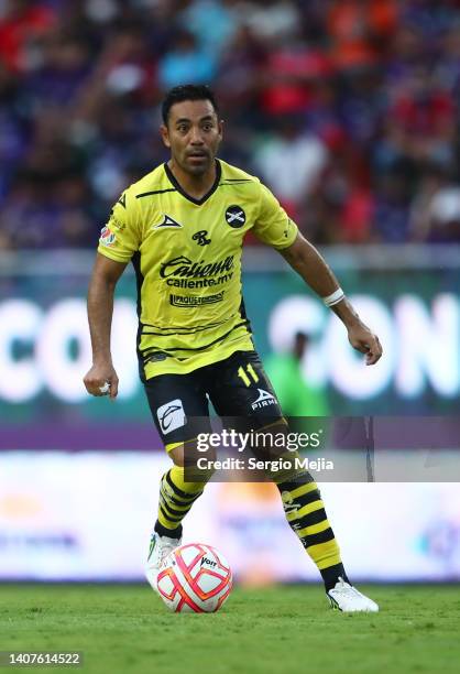 Marco Fabian of Mazatlan drives the ball during the 2nd round match between Mazatlan FC and Tigres UANL as part of the Torneo Apertura 2022 Liga MX...