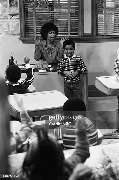 Junk Food Junkie" Episode 13 -- Pictured: Lillian Lehman as Miss Rawls, Gary Coleman as Arnold Jackson -- Photo by: Paul Drinkwater/NBC/NBCU Photo...