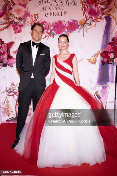 Ben-Sylvester Strautmann and Princess Alexandra of Hanover attend the Rose Ball 2022 on July 08, 2022 in Monte-Carlo, Monaco.