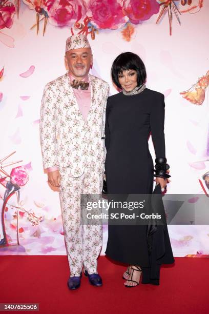 Christian Louboutin and Janet Jackson attend the Rose Ball 2022 on July 08, 2022 in Monte-Carlo, Monaco.