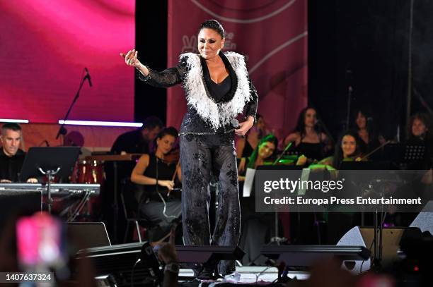 Isabel Pantoja on stage at Madrid LGBTIQ Pride 2022 on July 8, 2022 in Madrid, Spain.