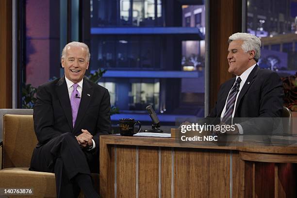 Episode 3857 -- Pictured: Vice President of the United States Joe Biden during an interview with host Jay Leno on July 9, 2010 -- Photo by: Stacie...