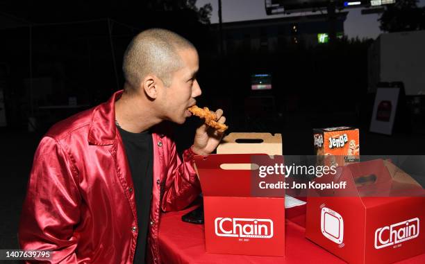 Jared Eng attends Chain x MSCHF on July 08, 2022 in Los Angeles, California.