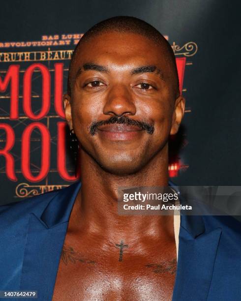 ActorChristian Dante White attends the opening night red carpet for "Moulin Rouge! The Musical" at Hollywood Pantages Theatre on July 07, 2022 in...