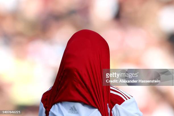 Emile Smith Rowe of Arsenal reacts during the pre-season friendly match between 1. FC Nürnberg and Arsenal F.C. At Max-Morlock-Stadion on July 08,...