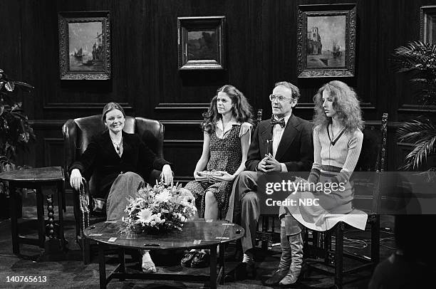 Episode -- Pictured: Jane Curtin, Gilda Radner as Francine, Buck Henry as Dr. Richard Dalton, Laraine Newman as assistant during "How Your Children...