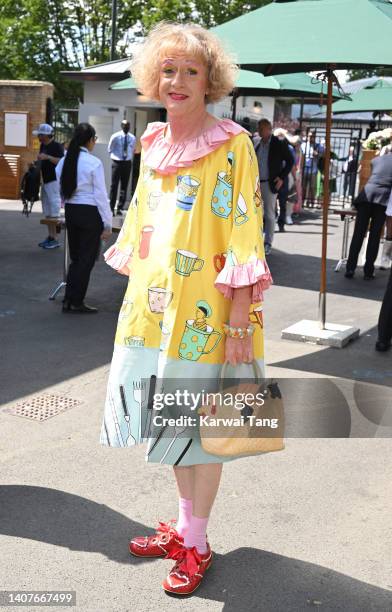 Grayson Perry attends the All England Lawn Tennis and Croquet Club on July 09, 2022 in London, England.