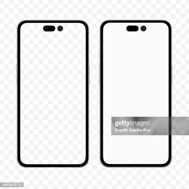 phone mockup similar to iphone - transparent screen stock illustrations