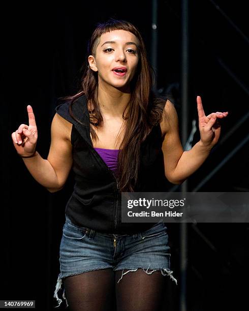 Actress Angelina Prendergast attends the "Innocent Flesh" cast photo call at the Actors Temple Theatre on March 6, 2012 in New York City.