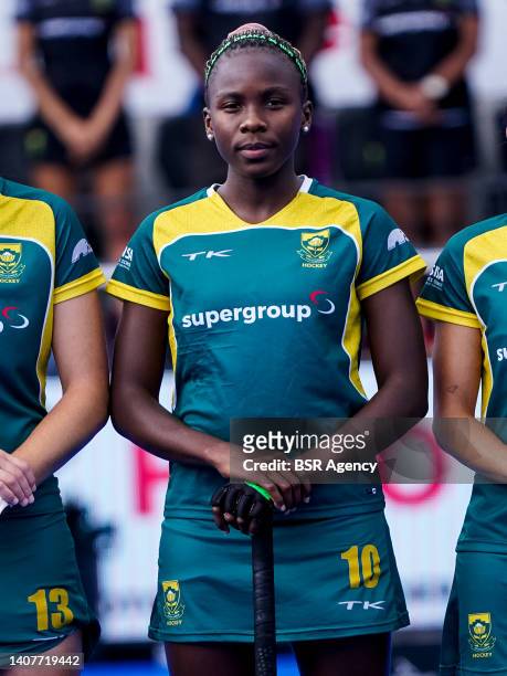 Onthatile Zulu of South Africa during the FIH Hockey Women's World Cup 2022 match between Germany and South Africa at the Wagener Hockey Stadium on...