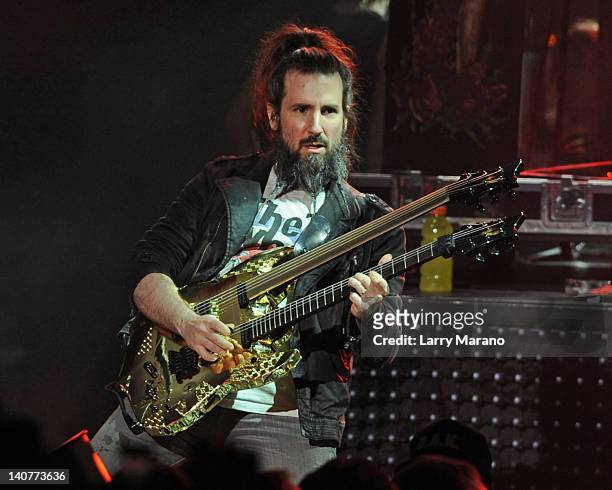 Ron "Bumblefoot" Thal of Guns N' Roses performs at Fillmore Miami Beach on March 5, 2012 in Miami Beach, Florida.