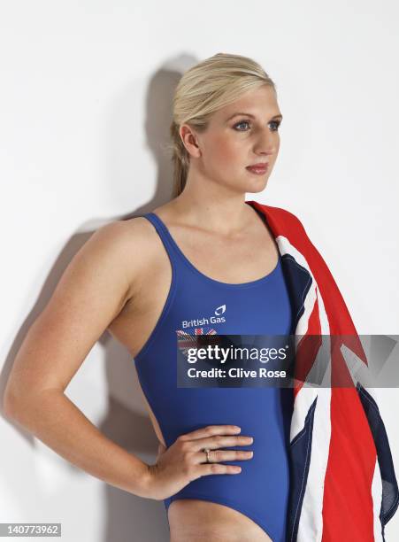 World and Olympic Champion Swimmer Rebecca Adlington poses during a photo session on September 7, 2011 in Nottingham, England.