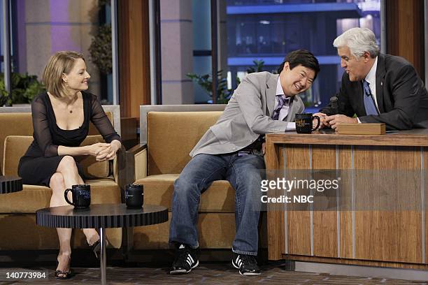 Episode 4042 -- Pictured: Actress/director Jodie Foster, actor Ken Jeong during an interview with host Jay Leno on May 13, 2011 -- Photo by: Stacie...